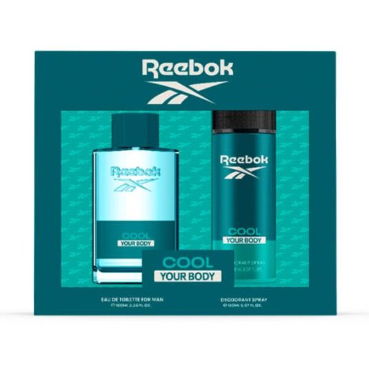 reebok cool your body men edt 100ml estuche 2 piezas