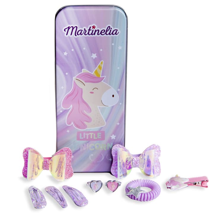 martinelia estuche accesorios para el pelo unicorn en lata