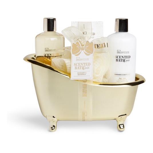 idc institute scented gold bathtub cesta de baño 4 piezas