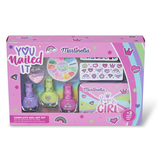martinelia supergirl nail art set infantil + caja