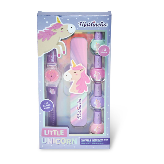 martinelia little unicorn set de manicura infantil con reloj
