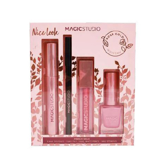 magic studio rose gold set de maquillaje 5 piezas