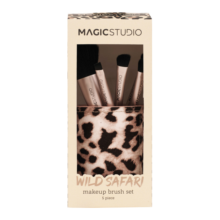 magic studio wild safari make up brush set 5 piezas