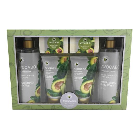 avocado shea & vitamim e set de baño 6 piezas