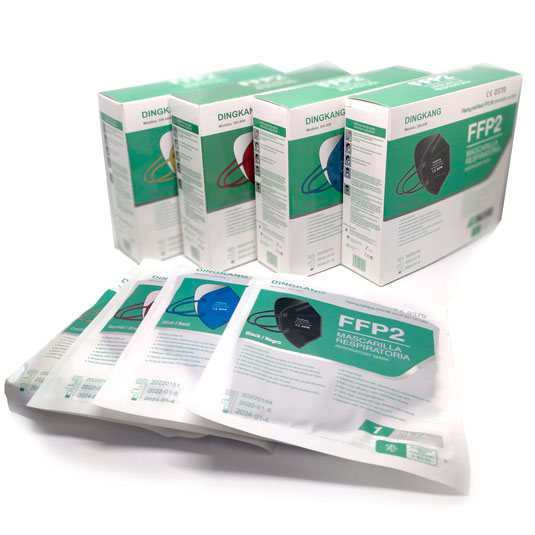 mascarillas ffp2 adulto de colores caja 10 unidades