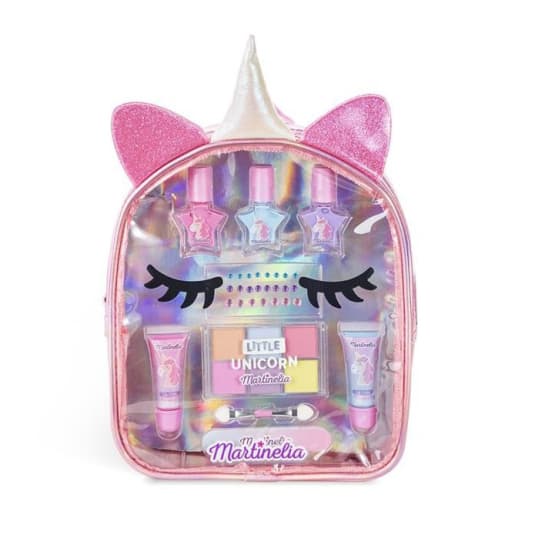 martinelia little unicorn kit maquillaje infantil + mochila