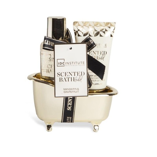 idc institute scented gold bathtub mini cesta baño 2 piezas