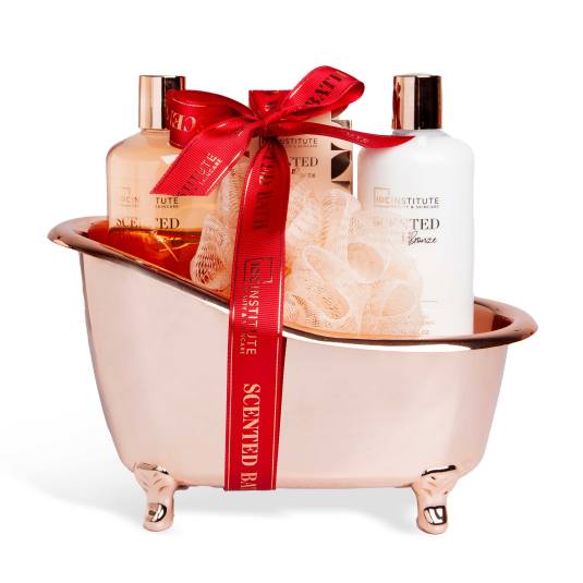 idc scented bath bronze cesta de baño 4 piezas
