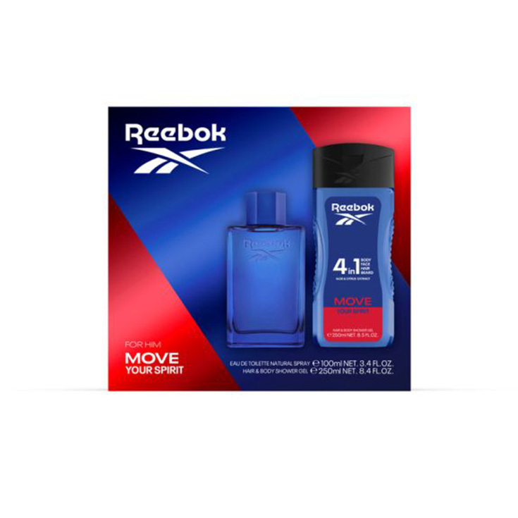 reebok move men colonia 100ml + hair-body gel 250ml reebok move men colonia 100ml + hair-body gel 250ml