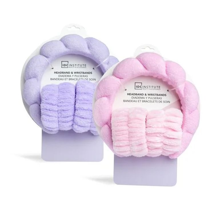 idc institute diadema y muñequera skicare rosa o morado idc institute diadema y muñequera skicare rosa o morado