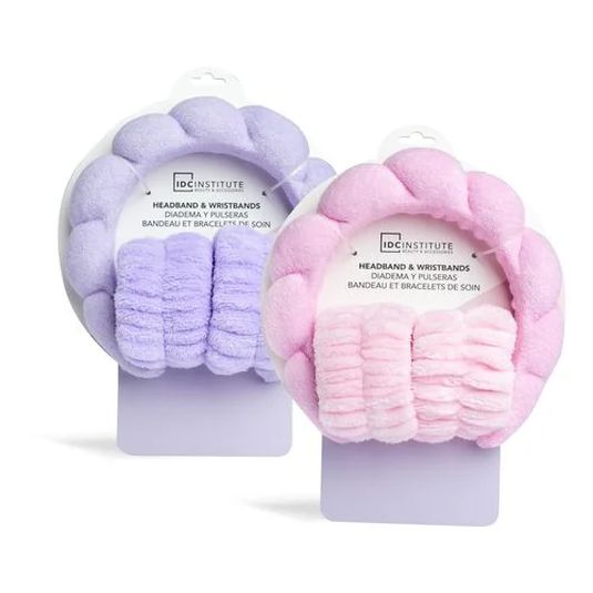 idc institute diadema y muñequera skicare rosa o morado