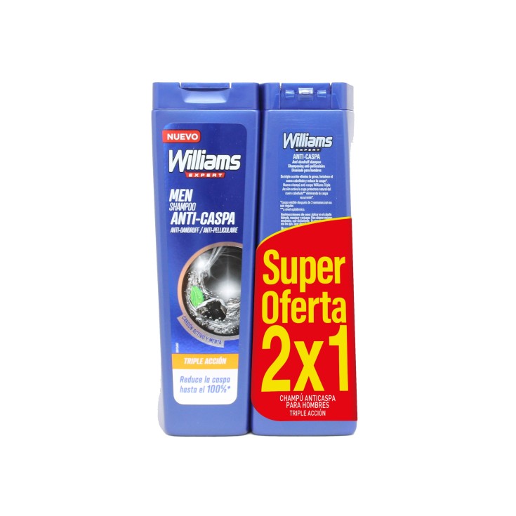 willians expert champu anti-caspa triplo accion duplo 2x1 willians expert champu anti-caspa triplo accion duplo 2x1