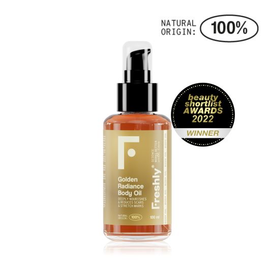 freshly cosmetics golden radiance body oil