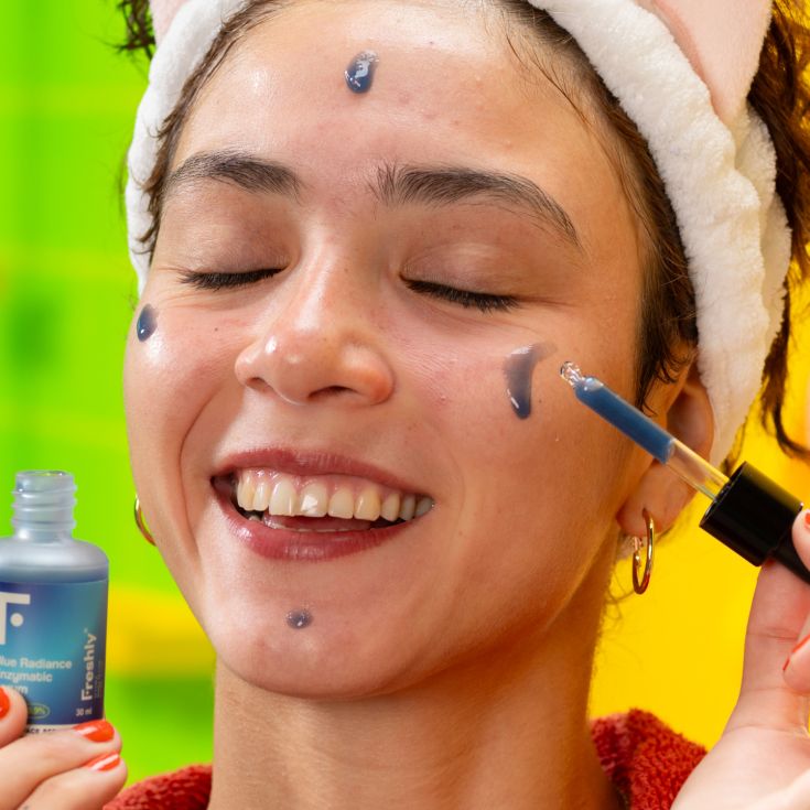 freshly cosmetics blue radiance enzymatic serum 