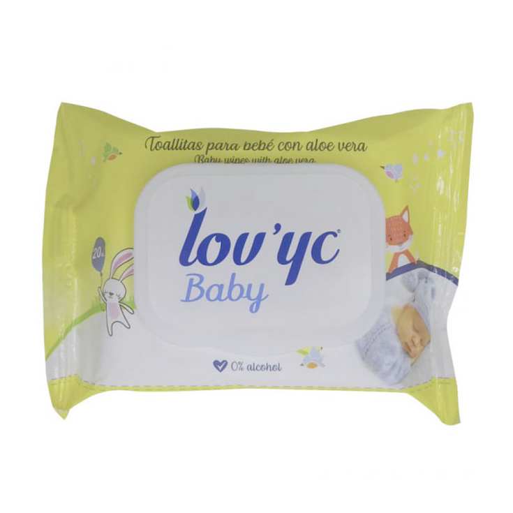 lov¿yc baby toallitas con aloe vera 20 unidades