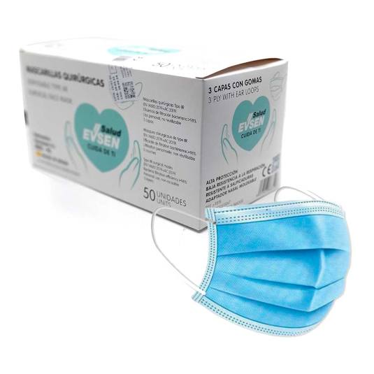 mascarillas quirurgicas iir adulto azul caja 50 unidades
