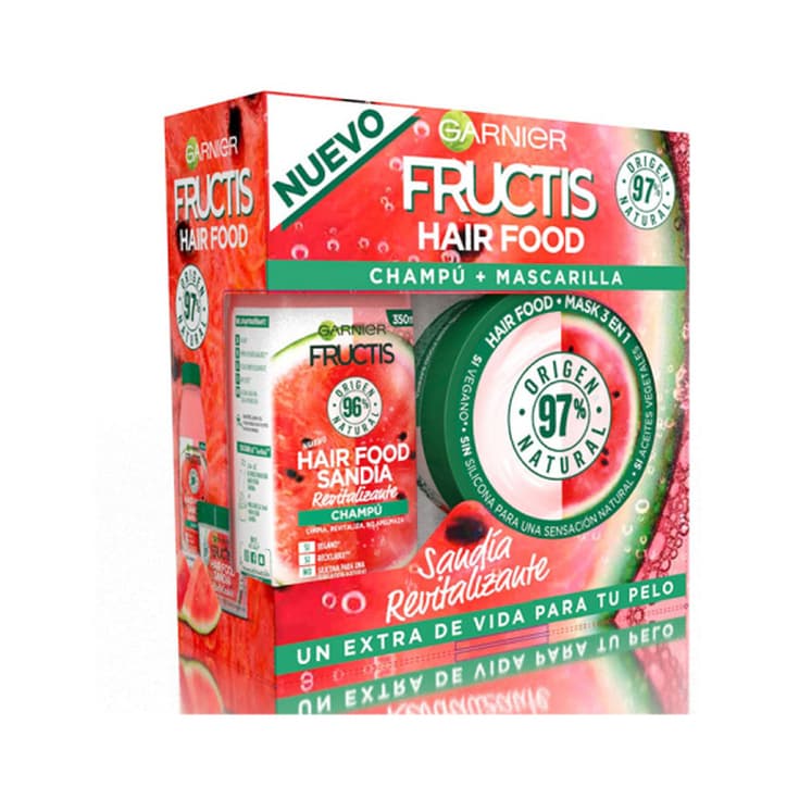 packgarnier fructis hair food sandia champu 350ml+ mascarilla capilar hair food banana sandia 390ml packgarnier fructis hair food sandia champu 350ml+ mascarilla capilar hair food banana sandia 390ml