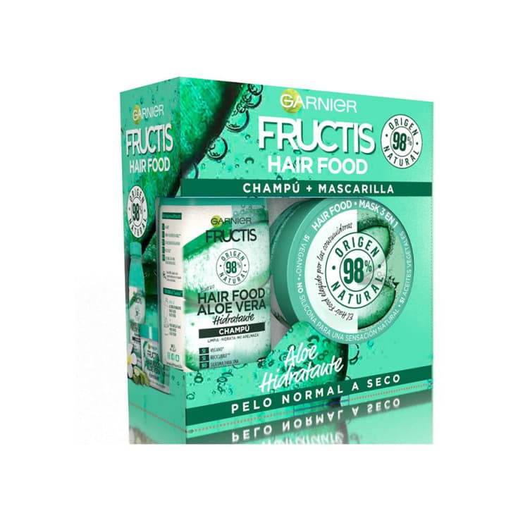 pack fructis hair food aloe vera champu 350ml + mascarilla capilar air food aloe 390ml pack fructis hair food aloe vera champu 350ml + mascarilla capilar air food aloe 390ml