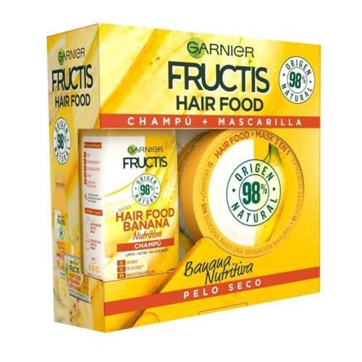 pack fructis hair food banana nutritiva champu 350ml + mascarilla capilar hair food banana nutritiva 390ml pack fructis hair food banana nutritiva champu 350ml + mascarilla capilar hair food banana nutritiva 390ml