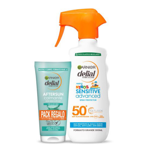 delial sensitive protector solar niños spf50+ 300ml + aftersun regalo 100ml