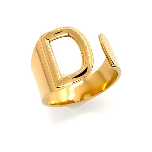 anillo dorado personalizado inicial d