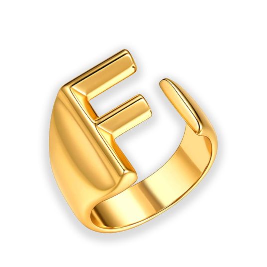anillo inicial dorado f