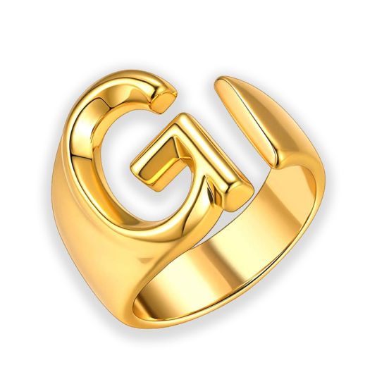 anillo inicial dorado g