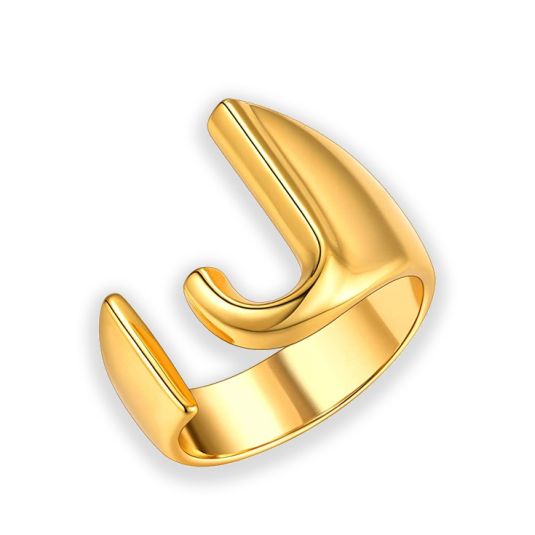 anillo inicial dorado j