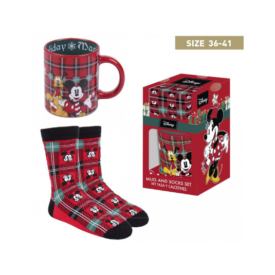 set regalo navidad taza y par de calcetines mickey talla 40-46