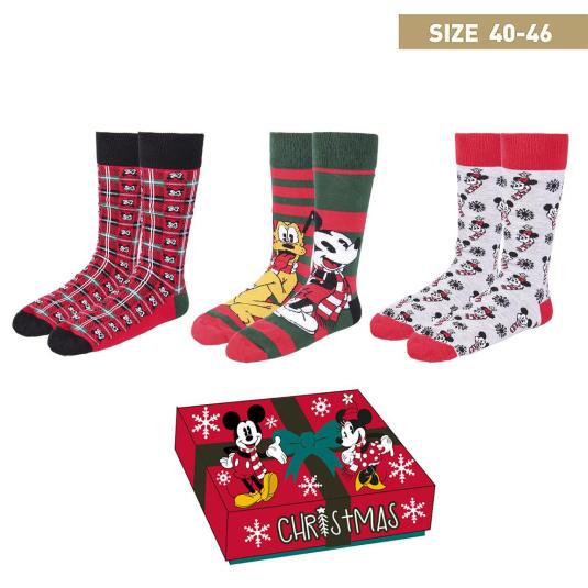 kit pack 3 pares de calcetines talla 40-46 mickey y minie