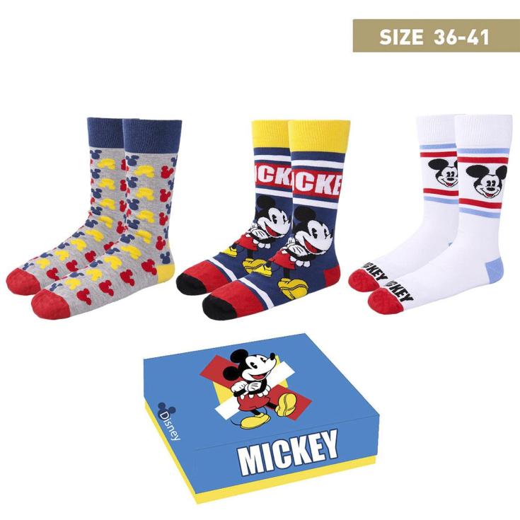 gift box pack 3 pares de calcetines mickey talla 36/41 gift box pack 3 pares de calcetines mickey talla 36/41