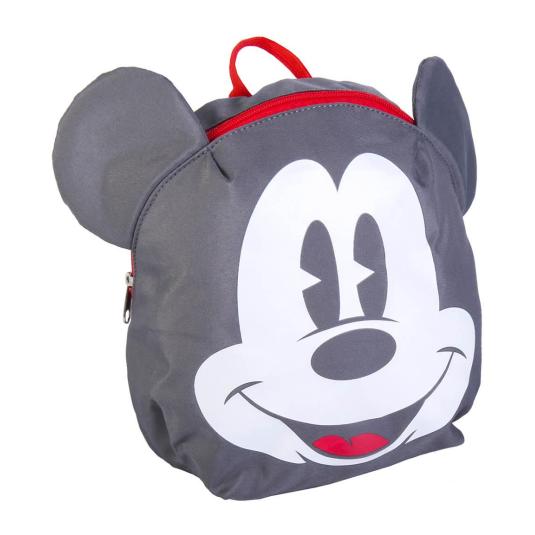 mochila infantil cabecita mickey mouse color gris