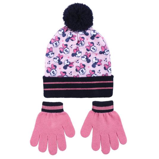 conjunto gorro y guantes infantiles minie mouse 2 piezas