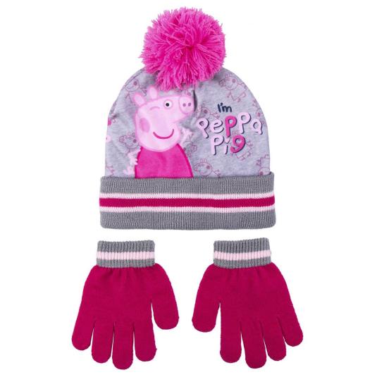 conjunto gorro y guantes infantiles peppa pig 2 piezas