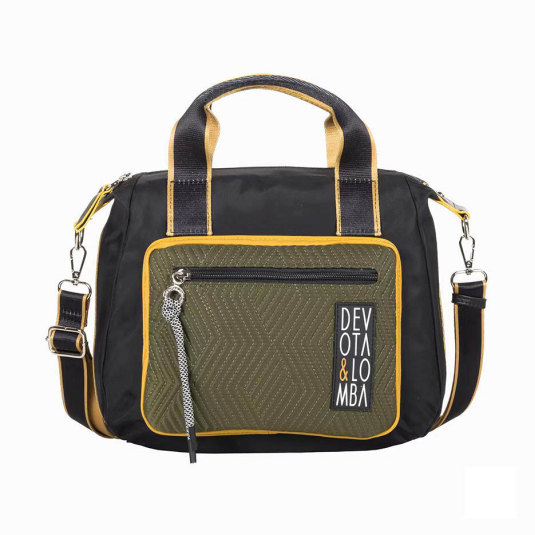 devota & lomba bolso spell bicolor negro 35x25x10cm