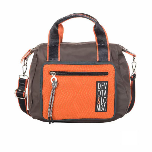 devota & lomba bolso spell bicolor marron 35x25x10cm