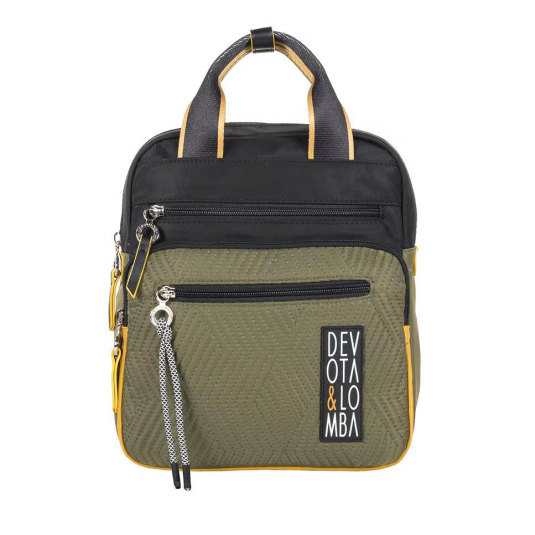 devota & lomba mochila spell bicolor negra 24x28x10