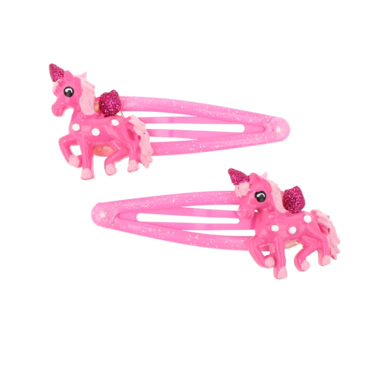 set 2 clips cabello infantil unicornios