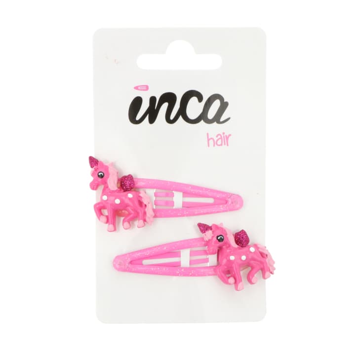 set 2 clips cabello infantil unicornios