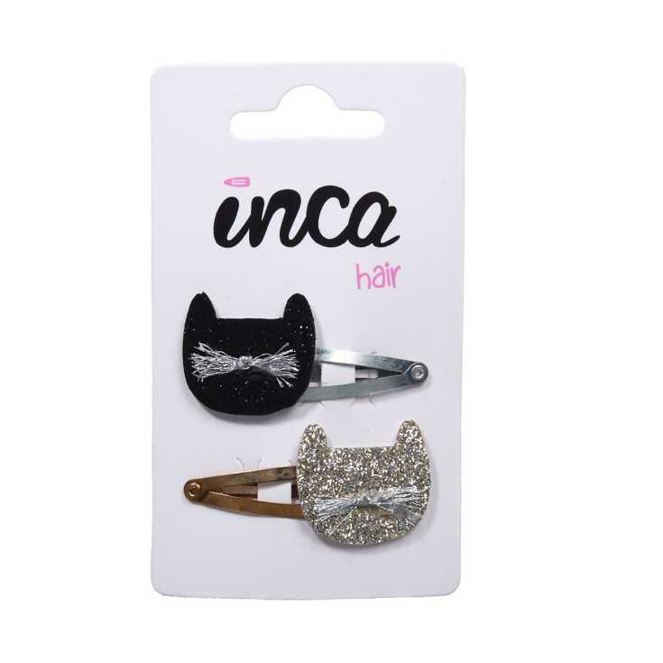 set 2 clips cabeza de gatito infantiles