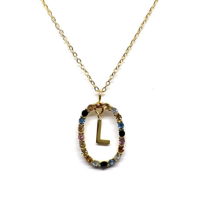 collar inicial l dorado collar inicial l dorado