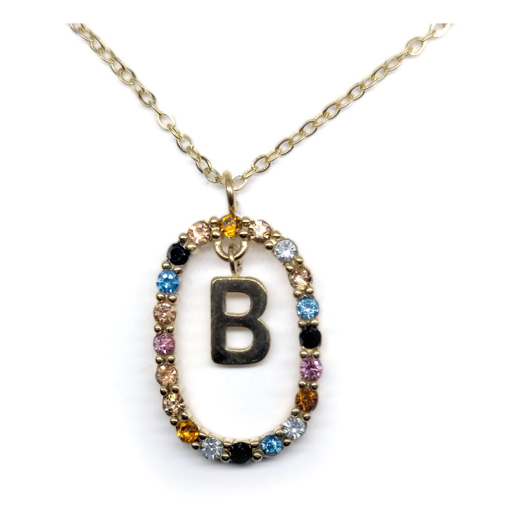 collar inicial b dorado collar inicial b dorado