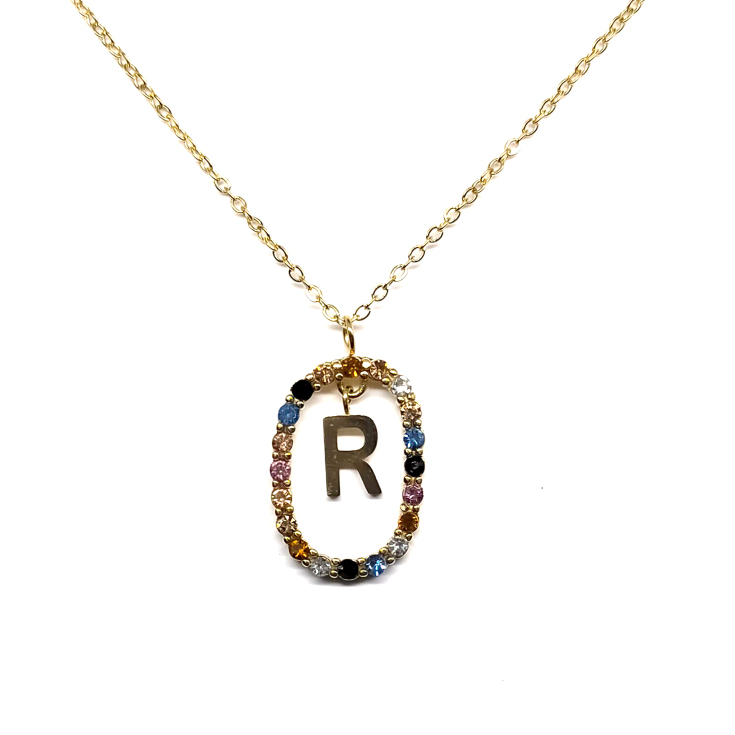 collar inicial r dorado collar inicial r dorado