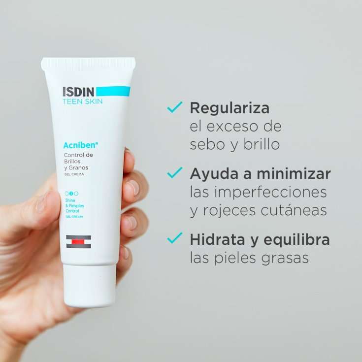 isdin acniben gel-crema anti-acne control de brillos y granos 40ml