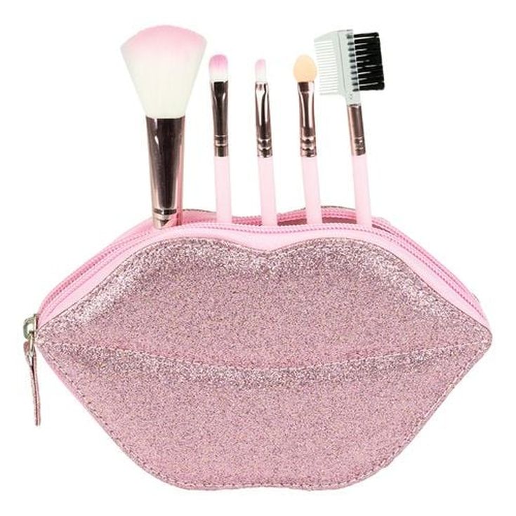 set brochas 5 piezas con neceser kiss set brochas 5 piezas con neceser kiss