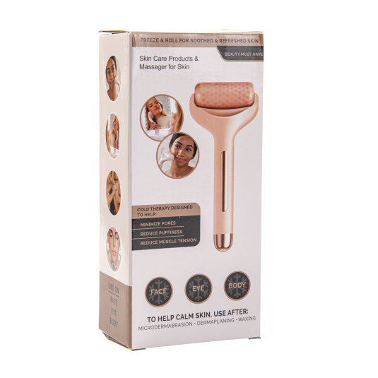 masajeador facial y corporal ice roller pink