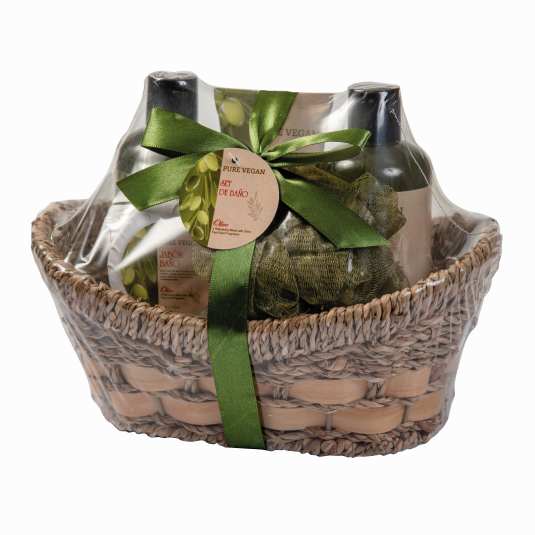 cesta de baño pure vegan oliva 5 piezas