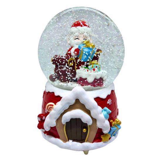 bola de nieve casa de papa noel 16cm