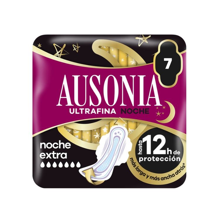 ausonia ultrafina compresa noche extra con alas 7 unidades