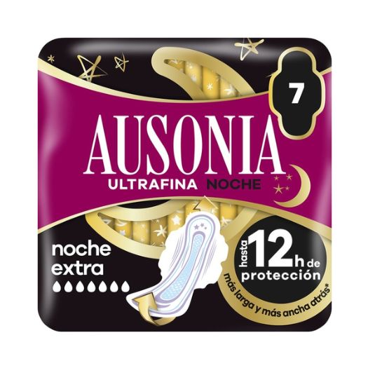 ausonia ultrafina compresa noche extra con alas 7 unidades